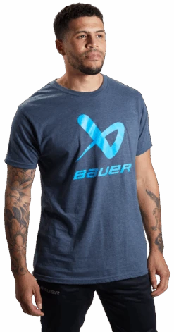 Bauer Core Lockup Short Sleeve Crew Tee Adult -Hockey Sales Store 1059666 NVY Mens 1266