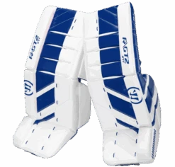 Warrior Ritual GT2 Intermediate Goalie Pads (w/ Knee Pads) -Hockey Sales Store warrior ritual gt2 intermediate goalie pads white blue